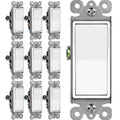Interruptor Luz Decorador BESTTEN 10 Paquete 3 Vías 15A 120/277V Polo Individual Mecanismo Basculante Pared Blanco Certificado UL
