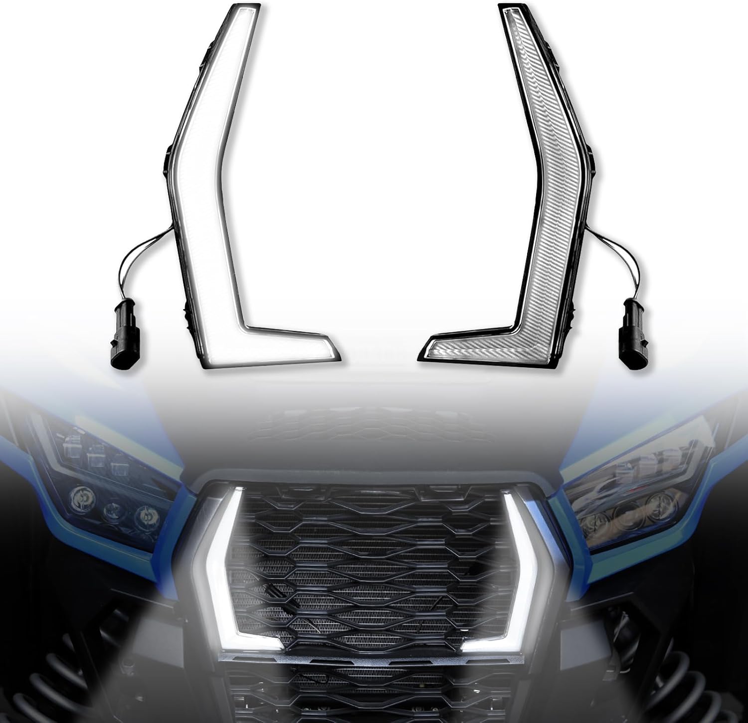 LED Fang Lights for Kawasaki Teryx KRX 1000 2020-2025 & KRX4 1000 2023-2025 - 2-Pack - IP67 Waterproof - High-Lumen 30,000+ Hours - Plug & Play - Front Grille Accent Lights UTV