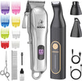 Cortapelos Gooad para perros, kit de aseo para perros con pelo grueso y abundante/afeitadora inalámbrica recargable de bajo ruido para mascotas con recortador de patas, lima de uñas y recortador de pelo para gatos pequeños y grandes.