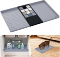URMONA Tapete de silicona impermeable para debajo del fregadero de 19 x 12 pulgadas, forro para estante de cocina y baño, protector de gabinetes y mostradores, almacenamiento y organizadores, tapete de arena, artículos esenciales para mascotas