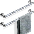 Barras para Toallas de Vidrio Diamante MEETART – Juego de 2 Varillas Montadas en Pared de 39.4 cm para Baño