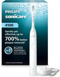 Cepillo de dientes eléctrico Philips Sonicare Serie 4100 - Cepillo de dientes sónico con tecnología sónica avanzada, sensor de presión, dos niveles de intensidad, Smartimer y Quadpacer, color blanco, modelo HX3681/23