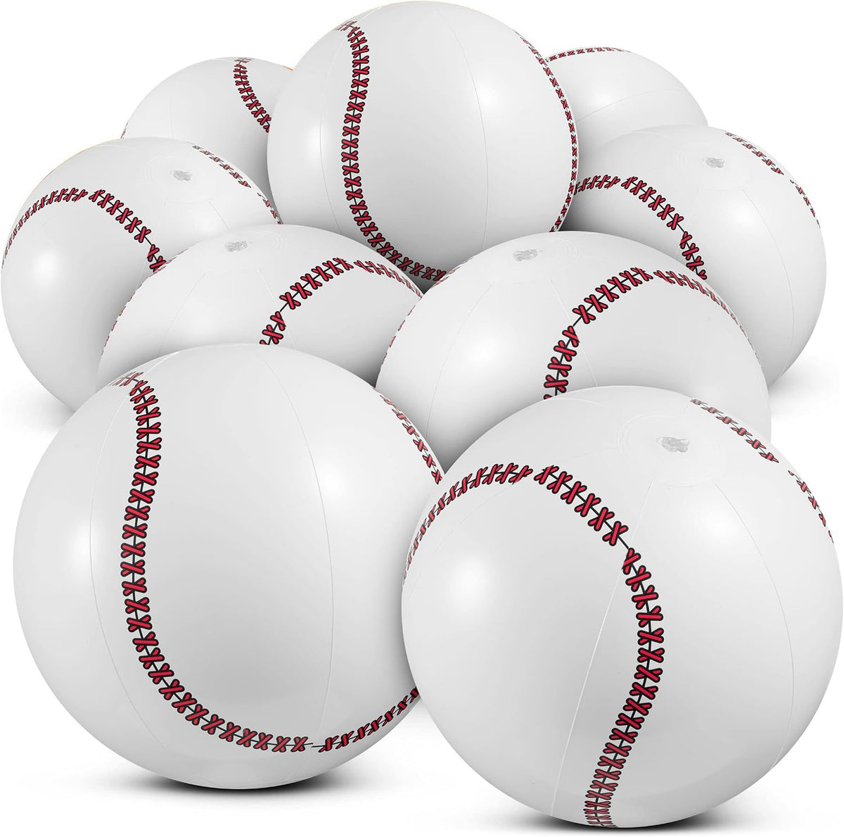 Pack de 12 Pelotas Inflables de Playa Bedwina Diseño Béisbol 16 Pulgadas – Juguetes para Piscina, Fiestas y Cumpleaños Infantiles