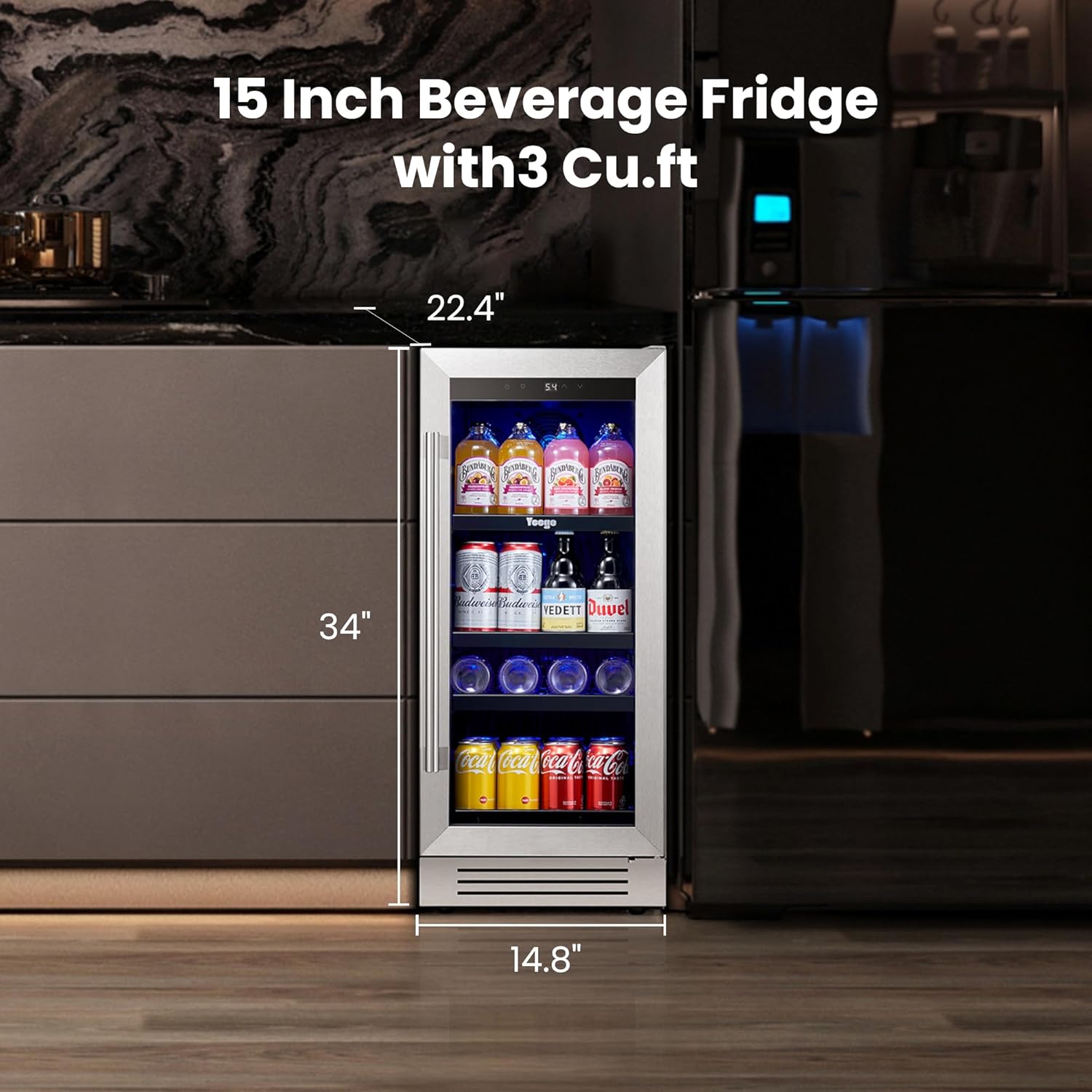 Refrigerador de bebidas Yeego de 15 pulgadas