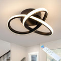 Lámpara de techo moderna de 10 pulgadas, lámpara de techo regulable LED de 24 W con control remoto, temperatura de color ajustable de 3000 a 6000 K, lámpara pequeña negra para dormitorio