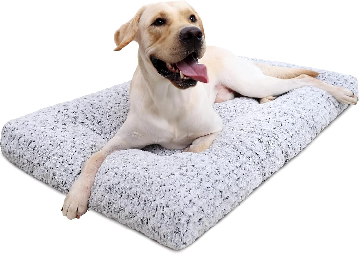 Cama lavable KSIIA para perros, de lujo, de felpa, cómoda y antideslizante, para perros grandes, jumbo, medianos y pequeños, 89 x 58 cm, color gris 