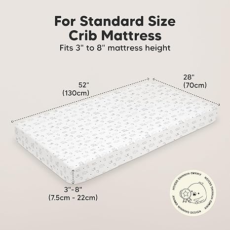 Sábanas Orgánicas para Cuna KeaBabies Pack x2 – Algodón Jersey Transpirable, Estampado Woodland