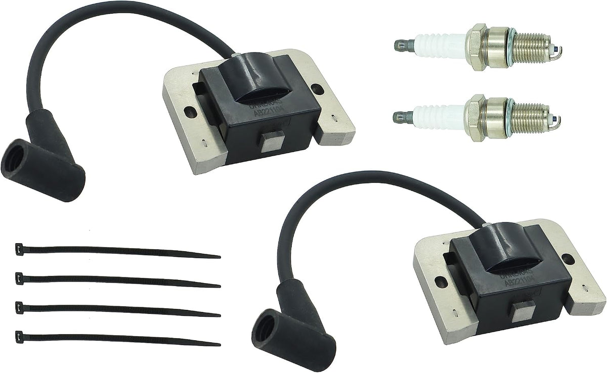 Paquete de 2 módulos de bobina de encendido 32-584-06-S para motores de cortacésped Kohler KT600 KT610 KT715 KT725 KT730 KT735 KT740 ZT710 ZT720 ZT730 con bujía