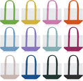 Mini bolsas de lona Eccliy de 33 x 28 x 15 cm, pequeñas bolsas de compras a granel con asa de bolsillo, en blanco, resistentes y reutilizables. 