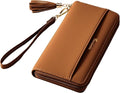 Carteras con borla Travelambo para mujer, plegable, pulsera, cartera larga