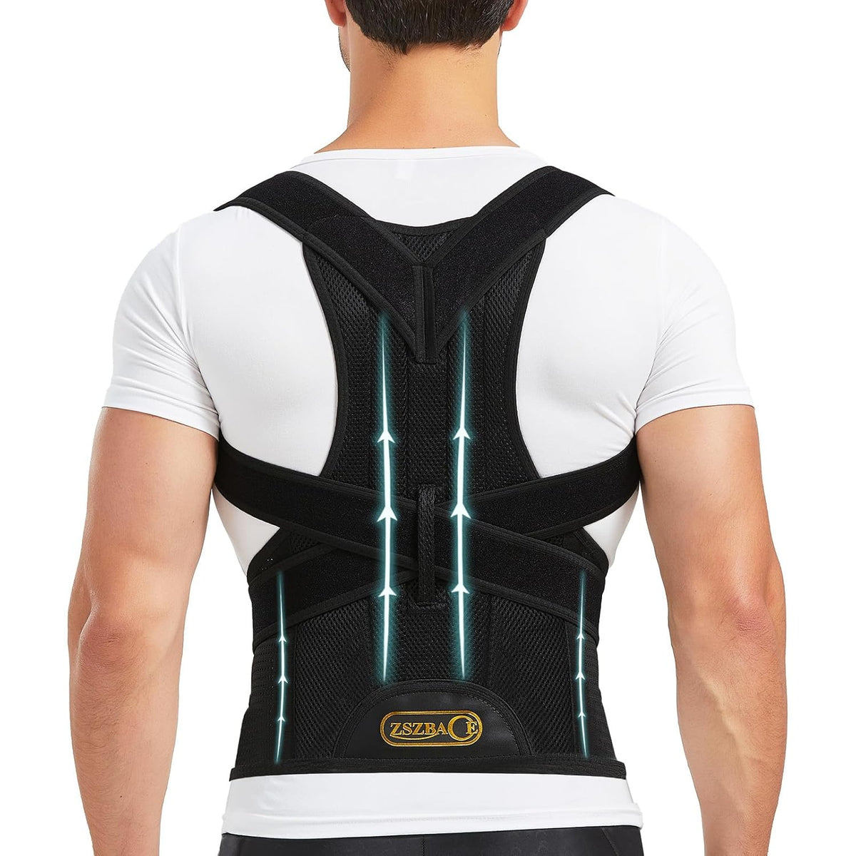 Faja lumbar y corrector de postura para hombres y mujeres. Enderezador de espalda ajustable, corrector de postura, corrección de escoliosis y joroba, corrector de columna, soporte para el alivio del dolor de espalda superior e inferior.