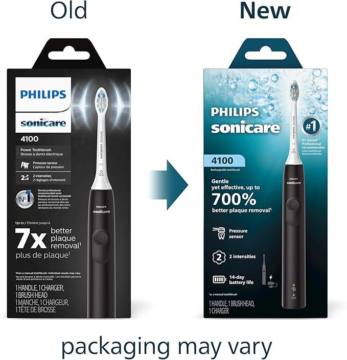 Cepillo Eléctrico Philips Sonicare Serie 4100 | Tecnología Sónica | Sensor de Presión | 2 Intensidades | Negro HX3681/24