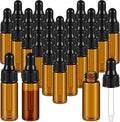 Didaey 200 Piezas Botellas Mini de Vidrio con Gotero 5 ml Ambar | Frascos Vacios para Aceites Esenciales, Muestras y Perfume de Viaje