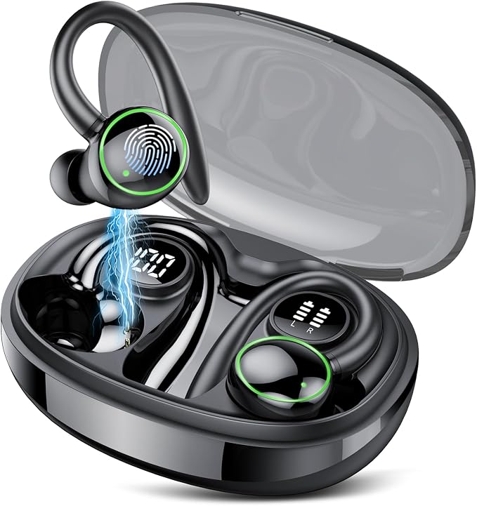 PEFUPEW Auriculares Inalámbricos Deportivos, Bluetooth