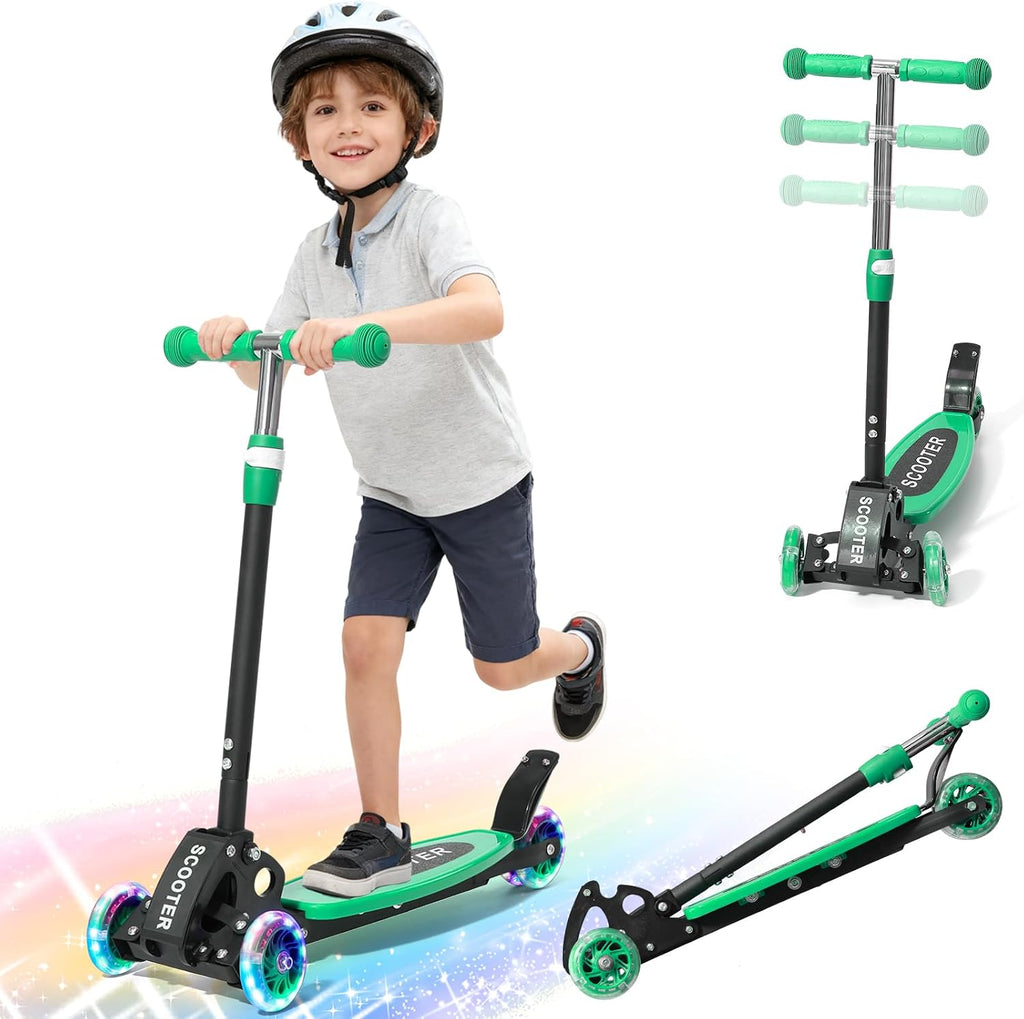 Scooter para niños de 3-5 5-7, scooter de 3 ruedas con luces