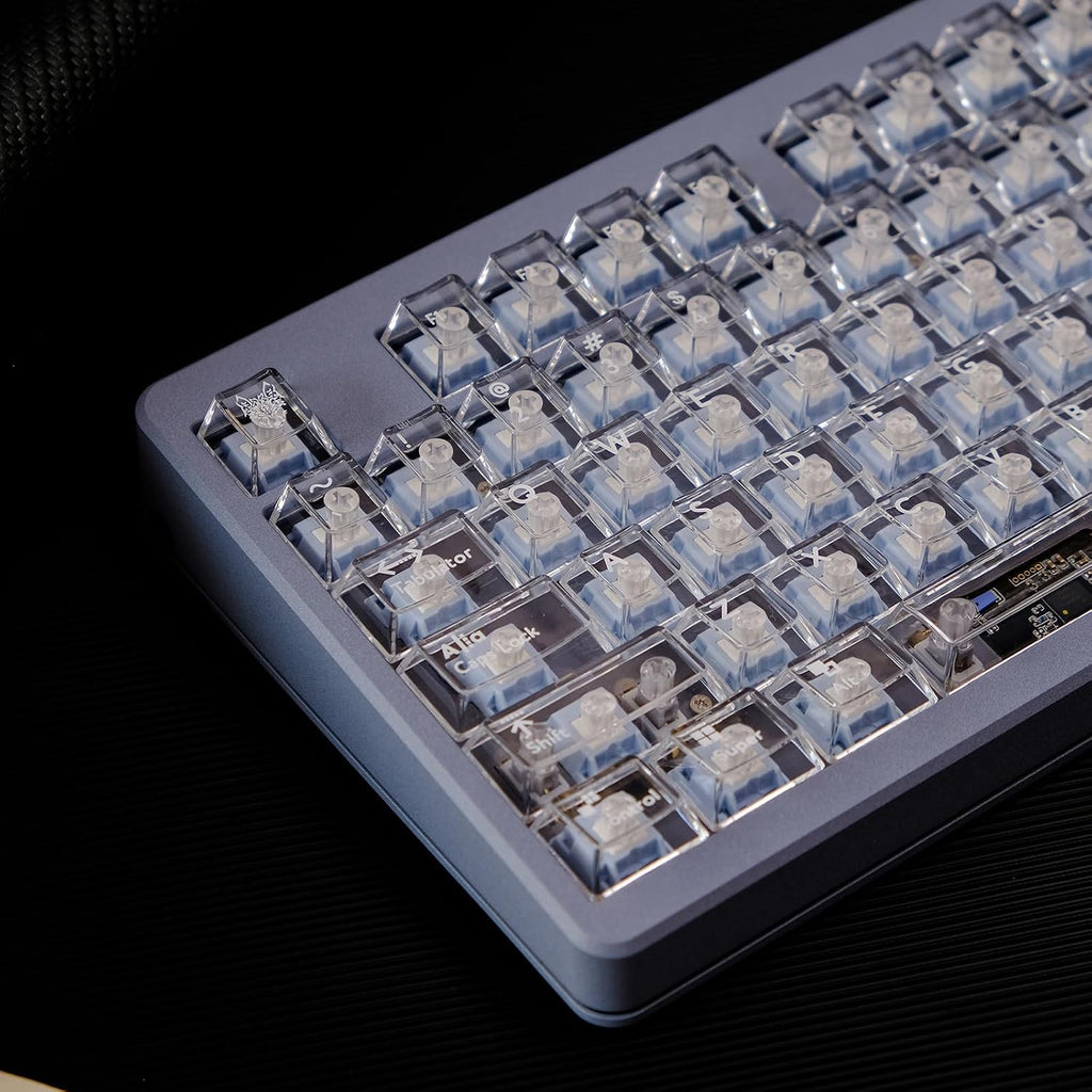 Keycaps Transparentes Sumgsn 114 Teclas | Perfil Cherry, PC Blanco Translucido | Compatibles con Switches Cherry MX | Teclados Mecanicos 60% 65% 75% 95%