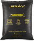 Wisedry - Deshumidificador de gel de sílice recargable para coche (2 x 500 gramos [2,2 lb]), paquete desecante reactivable rápidamente para microondas, grande, reutilizable, para guardar armas, cajas fuertes, sótanos, garajes. 