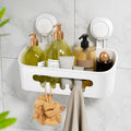LEVERLOC Organizador de Ducha con Ventosa | Estante de Bano Removible, Impermeable | Sujecion Potente hasta 10kg, Blanco