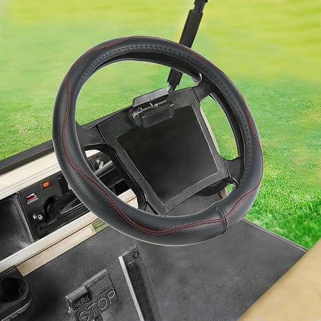 Fundas universales para volante de carrito de golf, de 13.5 a 14 pulgadas, para Yamaha, EZGO TXT y RXV, Club Car DS & Precedent, de cuero, cómodas, antideslizantes, resistentes al desgaste