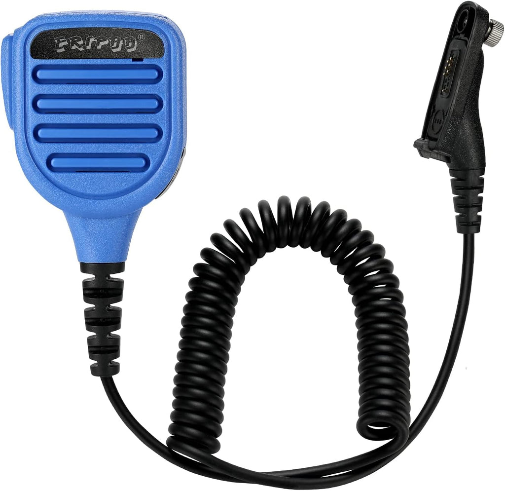 Micrófono de hombro ERIPHA compatible con Motorola XPR 7550 7550e 6550, resistente al agua IP56, con conector de 3,5 mm (azul).
