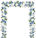 Lvydec 2 Pack Guirnalda de Peonias Artificiales | 6 Pies de Flores de Seda, Enredadera Floral | para Boda, Fiesta y Decoracion de Mesa (Azul y Blanco)