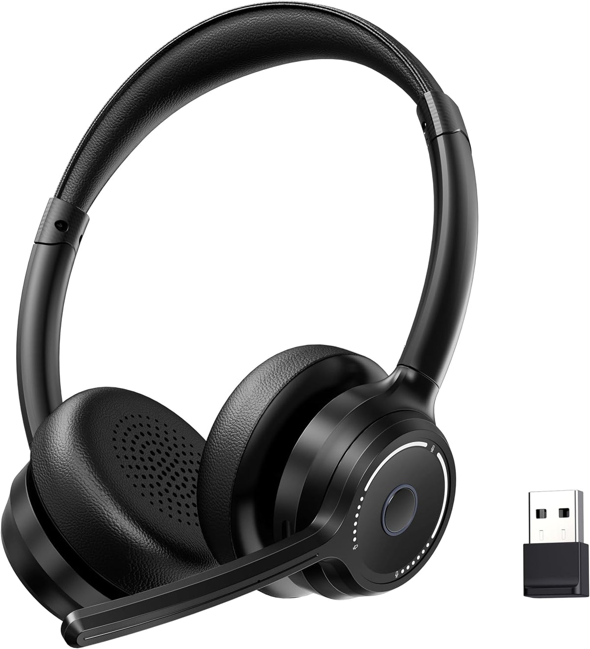 Auriculares inalámbricos Gixxted (versión mejorada 2026) con micrófono para el trabajo, auriculares Bluetooth con micrófono con cancelación de ruido, auriculares inalámbricos con micrófono, dongle USB y función de silencio, aptos para ordenador/PC/equipos