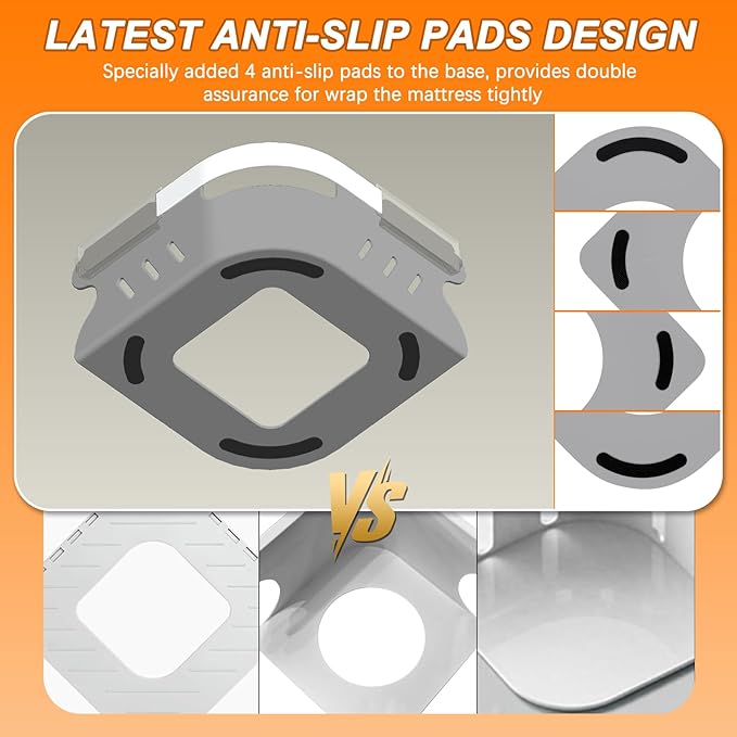 Sujetadores de Sábanas GASLIKE 4Pcs — Almohadillas Antideslizantes para Esquinas, Resistentes, Fácil Instalación en Todo Colchón