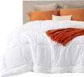 Edredón Bedsure - Edredón acolchado tamaño King, edredón para todas las estaciones, manta de cama suave con relleno alternativo de plumón, con 8 pestañas, regalo para mujeres/hombres, blanco, tamaño King 90 x 102 pulgadas