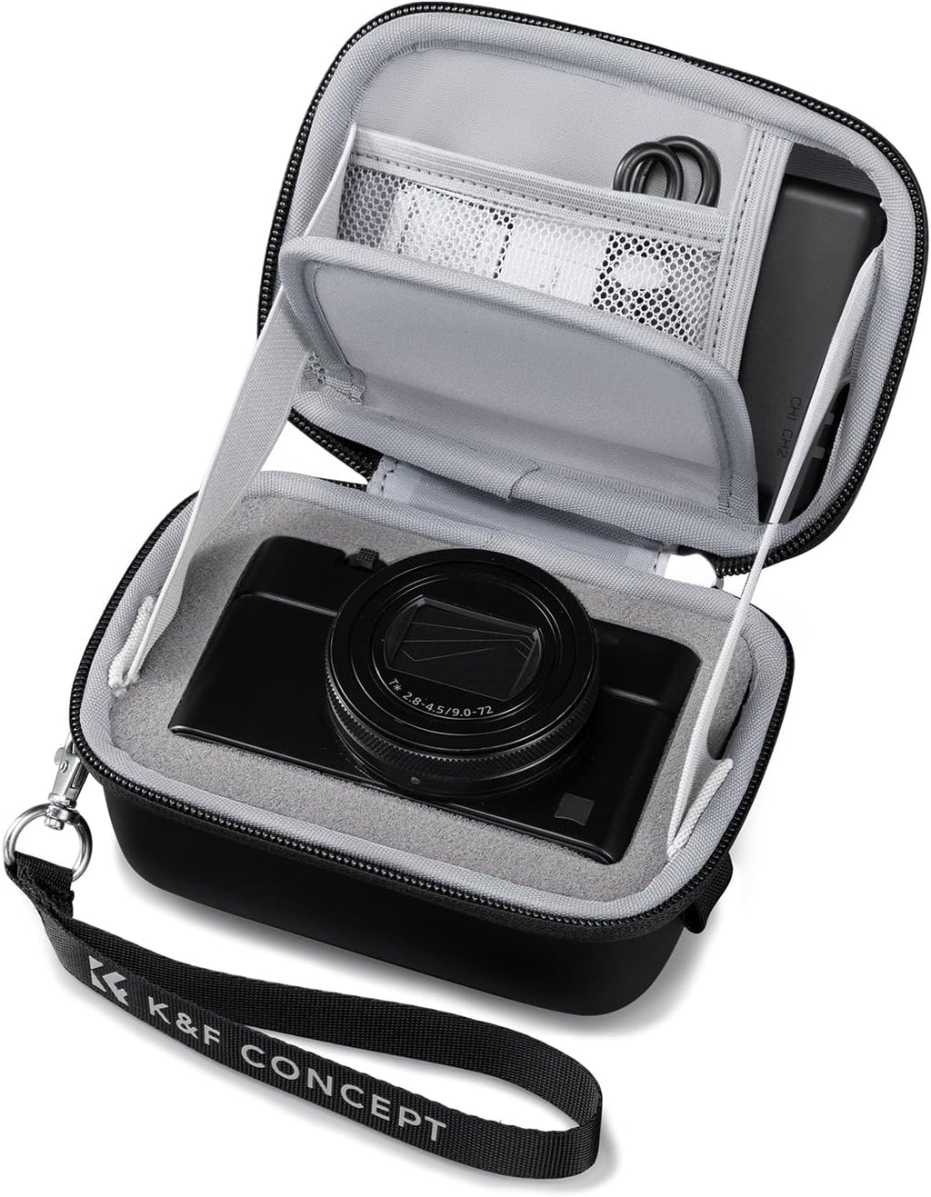 Estuche de transporte K&F CONCEPT para cámara digital, estuche rígido protector de viaje compatible con Ricoh GR III/GR IIIX/Sony ZV-1 RX100/Canon G7X Mark III/G5X Mark II (solo estuche)