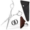 Fagaci Professional Hair Scissors 6" - 440C Steel - Razor-Sharp Blades - Ergonomic Handle with Extra Rings - Blunt, Slide & Textured Cuts - For Men & Women - Barber Kit
