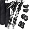 Pack 2 Bastones de Trekking Plegables Covacure – Aluminio 7075, Telescópicos 100-120cm, Bloqueo Rápido | Para Senderismo y Acampada | Negro