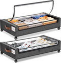 Organizadores Yecaye para Debajo de la Cama con Ruedas | Set de 2 Cajones Metalicos Rodantes | Almacenamiento de Zapatos, Ropa y Cobijas | 30.71 x 16.93 x 6.69 pulgadas