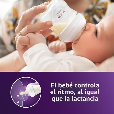Philips Avent Biberones naturales, flujo lento, 4 onzas, sin BPA, paquete de 2