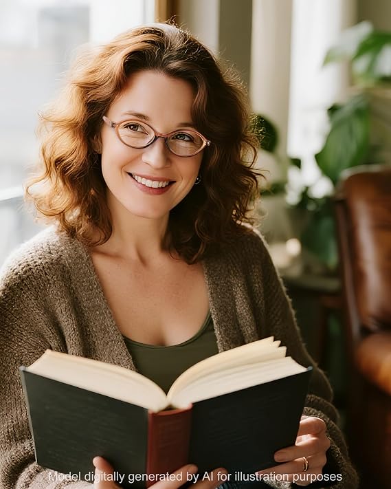 JM Paquete de 5 gafas de lectura ovaladas con bloqueo de luz azul para mujer.
