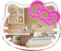 MCJSGSP Espejo de anime Hello Kit con letreros de neón para decoración de pared, regalo para chicas adolescentes, letrero de neón para espejo de maquillaje, decoración de habitación (9.4 * 11.9 pulgadas)