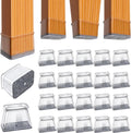 Protectores de patas de silla BUMACO Protectores de patas de silla rectangulares para pisos de madera dura Almohadillas de silicona Cubiertas para proteger pisos (Transparente - 20 piezas, Ajuste rectangular L (L: 1-1/2" ~ 2",W: 3/4" ~ 1"