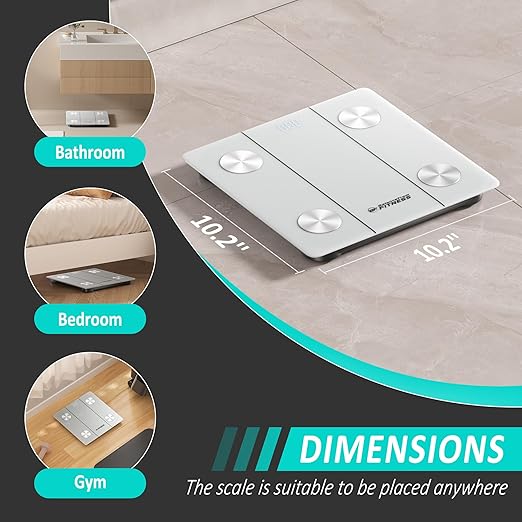 Báscula Digital de Baño | Vidrio Templado | 400 lb / 180 kg | Pantalla LED