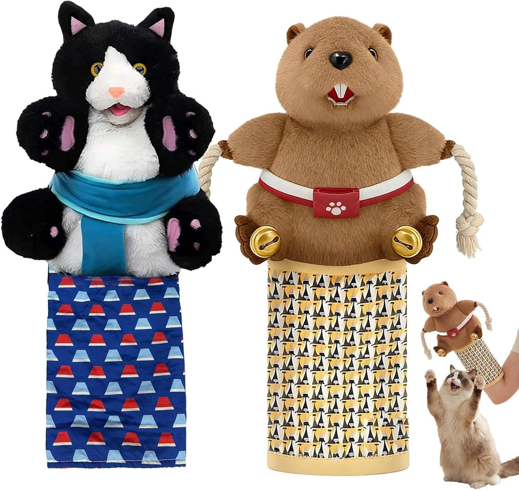 RoseYouth Set de Juguetes Interactivos para Gatos, con Guante de Lucha, Karate Kitty, Catsumo y Titere, Juguete Divertido para Gatos y Gatitos de Interior
