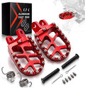 Estriberas CNC JFG RACING para Dirt Bike | Rojo | Compatible con Honda XR, CR, CRF, CRM y Kawasaki KLX250