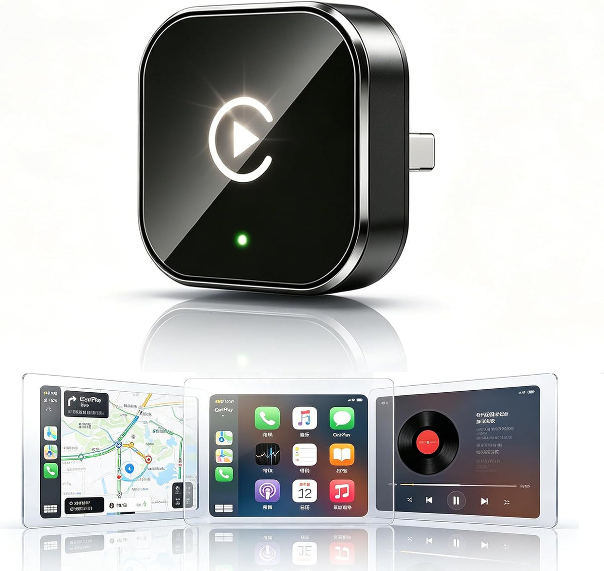 Adaptador CarPlay Inalámbrico 2026 Mejorado | Compatible con Apple iPhone y Android | Tamaño Compacto | Plug-and-Play | Conexión Rápida y Estable