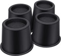ANNKUT Elevadores de Cama 4 pulgadas Uso Rudo | Alzas Redondas para Cama, Escritorio, Mesa y Sofá, Soportan hasta 3300 Lbs | Pack de 4 Negro