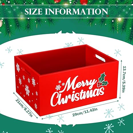 Caja de Madera Navideña Namalu – Organizador Rustic Hot Cocoa Bar (Rojo)