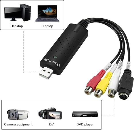 Conversor VHS a DVD con USB 2.0 para Win 2000/Win XP/Win Vista/Win 7/Win 8