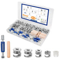 Kit 120 Piezas Cam Lock para Muebles – Tornillos Excéntricos, Espigas y Conectores 3 en 1
