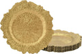 Platos Base Dorados LYHLYA 33 cm | Diseño Arrecife Forma Irregular | Plástico | Decoración Boda y Mesa | Juego de 12 Unidades