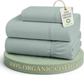 LANE LINEN Juego de Sábanas Queen 100% Algodón Orgánico | Ecológico y Sostenible | Bajo Pilling, Resistente al Desteñido | Lavable a Máquina | Azul Francés