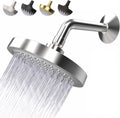 Cabezal de ducha de alta presión - Boquillas de silicona antiobstrucción - Restrictor extraíble de 2.5 GPM - Fácil de limpiar - Repuesto ajustable - Fácil de instalar con cinta de teflón - 6 pulgadas - Acabado cromado clásico