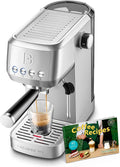 Máquina de Espresso CASABREWS 3700 Essential 20 Bar | Acero Inoxidable | Cafetera de Cappuccino y Latte con Vaporizador | Tanque 43.9oz | Plateada
