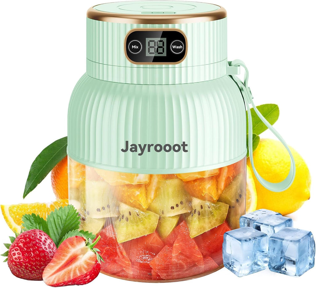 Licuadora personal, compacta e inalámbrica, libre de BPA, 600 ml (20 oz), recargable por USB-C. Prepara zumos, batidos y smoothies. Ideal para viajes, gimnasio y oficina.