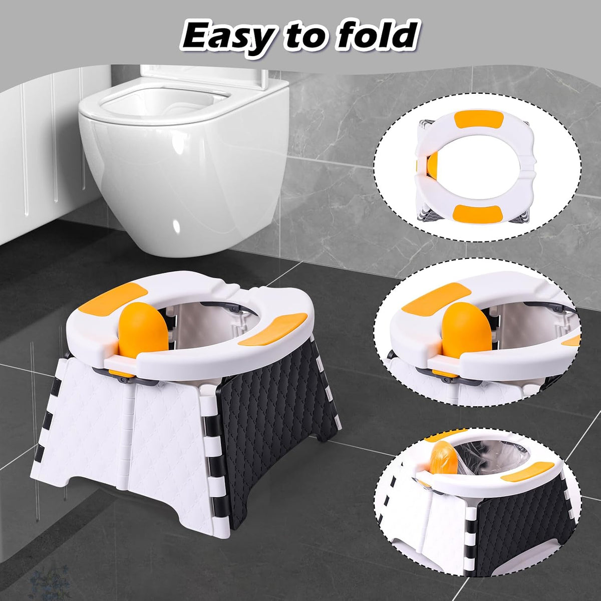 Orinal de viaje para niños pequeños, orinal portátil plegable